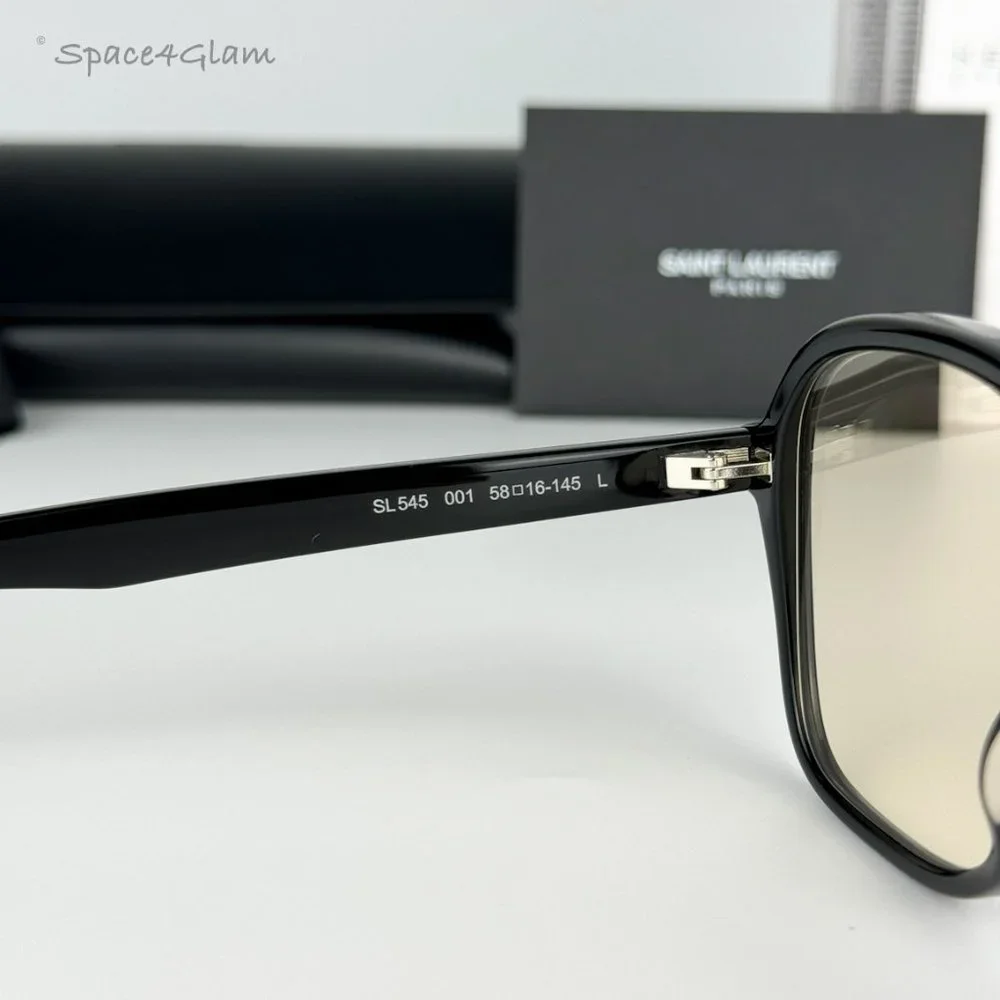 Saint Laurent Men Sunglasses Black Light Yellow Pilot SL545 001 BRAND NEW